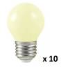 Lot de 10 Ampoules Guinguette E27 LED blanc chaud 2W G45 plastique professionnelle