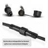 Guirlande guinguette connectable 30M 90 douilles câble plat noir IP65