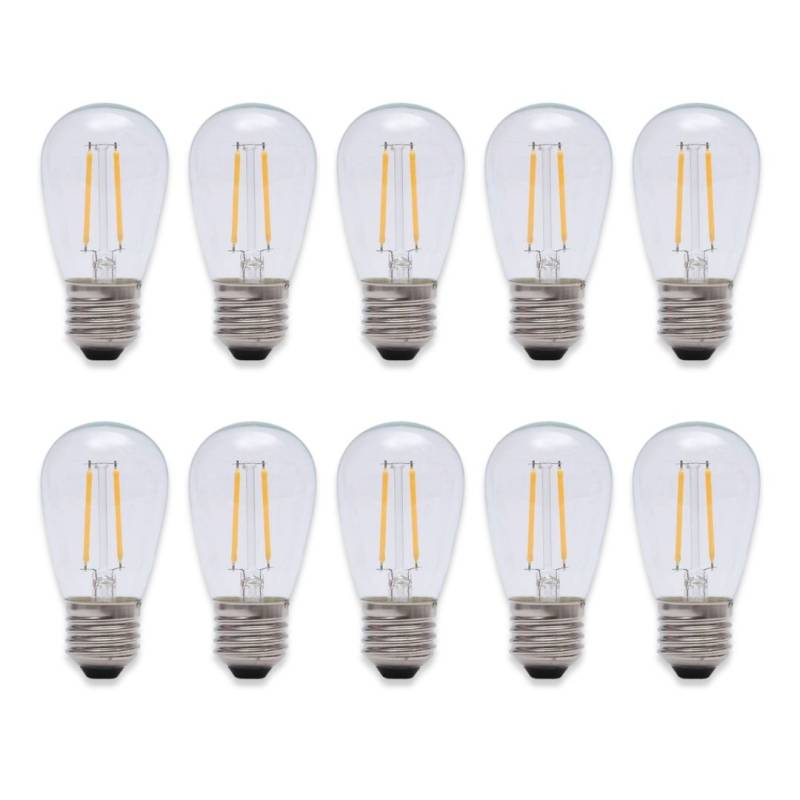 Lot de 10 Ampoules filament 2W E27 G45 verre LED blanc chaud 2700K pour guirlande guinguette