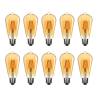 Lot de 10 Ampoules vintage LED filament 4W 2200 kelvin blanc très chaud verre ambrée E27 ST64