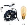 Guirlande Guinguette Vintage 10M Spirale Filament T45 Dimmable