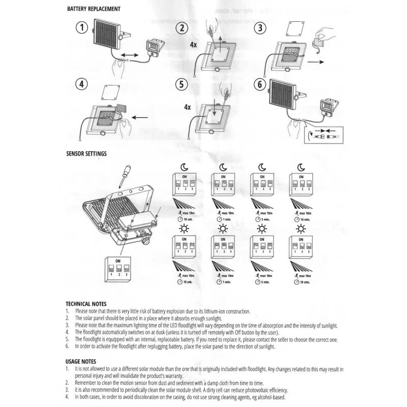 Projecteur solaire 30W professionnel détecteur de mouvement Ip65