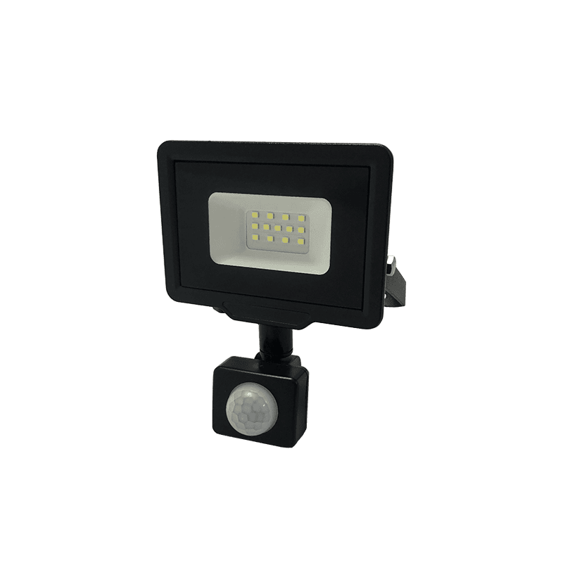 Projecteur led 10W plat noire détecteur de mouvement extérieur  blanc chaud 2700k 