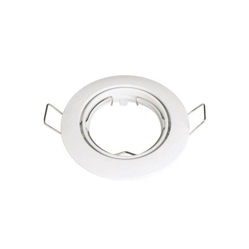 Support spot encastrable rond blanc orientable 80 mm MR16 GU5.3 GU10 