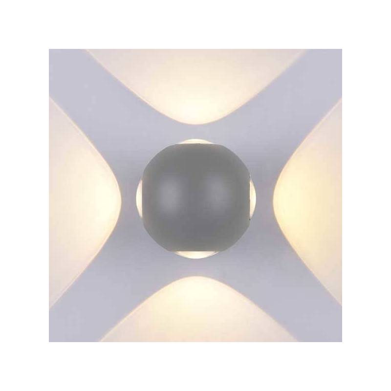 Applique murale extérieure led boule grise Blanc chaud IP54 4W professionnelle 