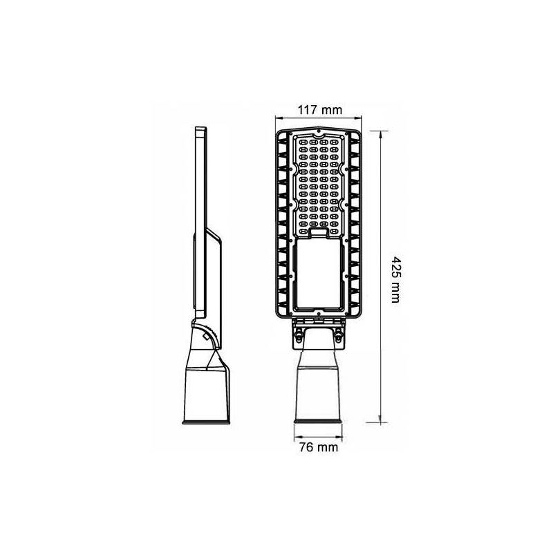 Tête de lampadaire professionnel Led 30w ip66 5700k blanc froid garantie 5 ans 