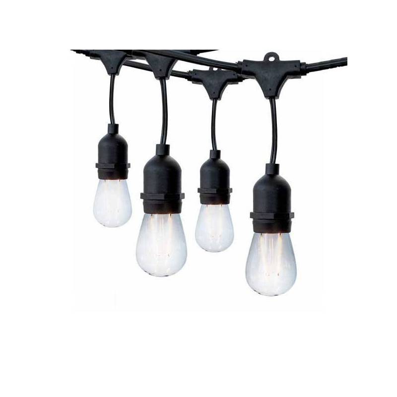 Guirlande guinguette suspendue 5M 10 culots connectable câble noir 