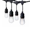 Guirlande guinguette suspendue 5M 10 culots connectable câble noir 