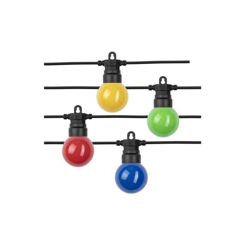 Guirlande lumineuse guinguette led multicolore 10M 20 globes extérieur IP65 