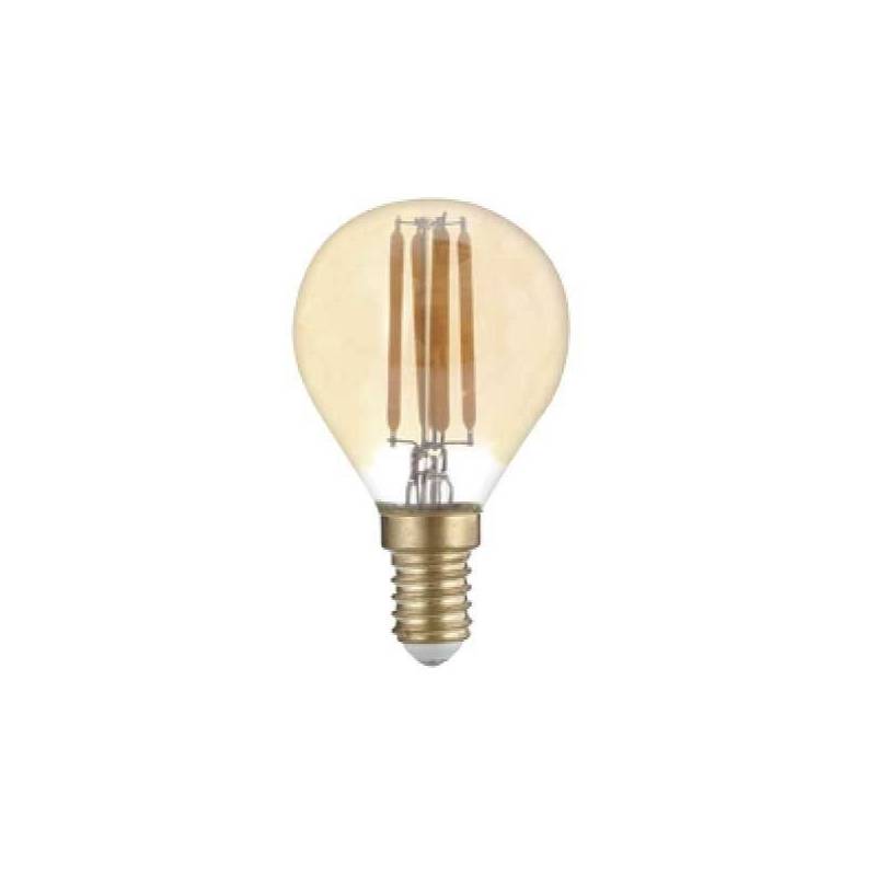 Ampoule filament vintage E14 G45 4W LED blanc très chaud 2500K verre ambré 