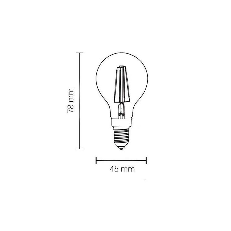 Ampoule LED G45 4W E14 2700k filament blanc chaud professionnelle 