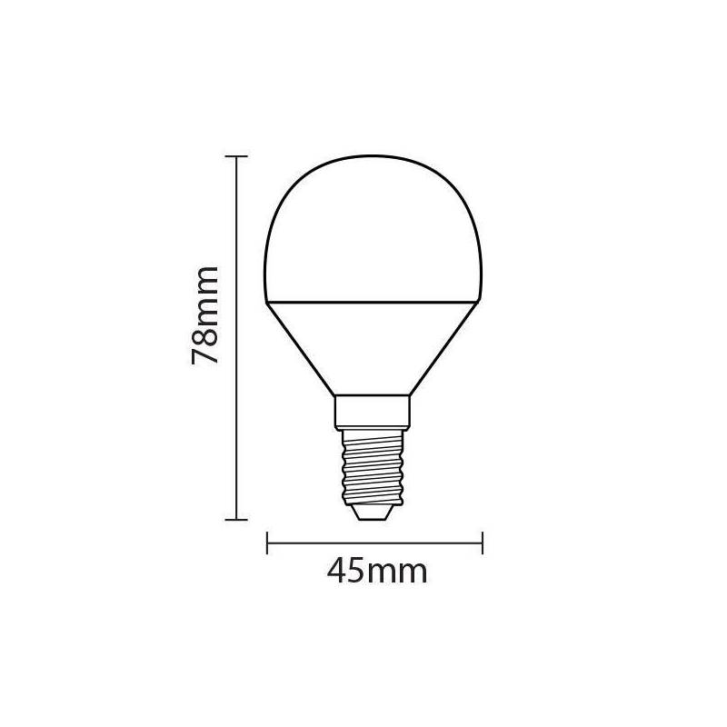 Ampoule LED G45 E14 5,5W 240° 2700k - Pro, Longue Durée de Vie