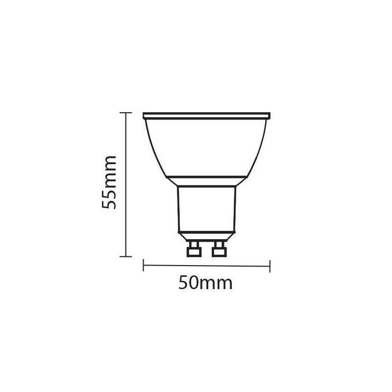 Ampoule LED GU10 6W 50 degrés blanche COB 2700k dimmable blanc chaud 