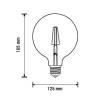 Ampoule LED G125 mm 4W E27 2700k filament blanc chaud professionnelle 