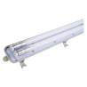 Réglette double néon LED pour tube T8 60CM 18W blanc neutre 4500 kelvin IP65 étanche plastique 