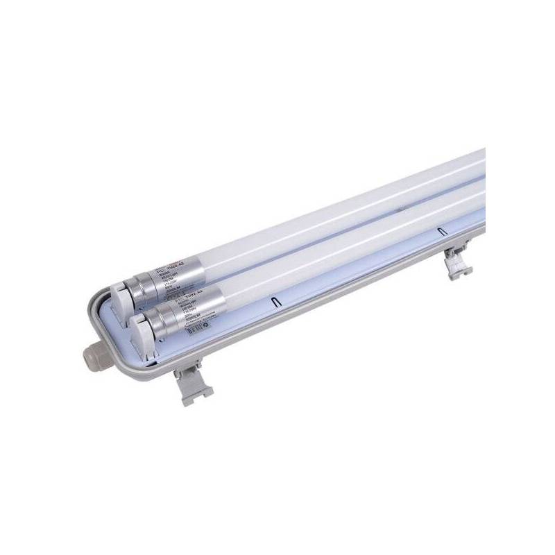 Réglette double néon LED pour tube T8 150CM 44W blanc neutre 4500 kelvin IP65 étanche plastique 