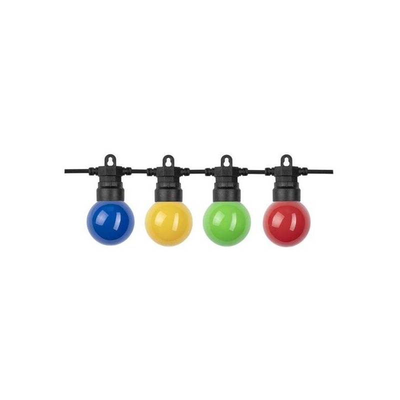 Guirlande lumineuse guinguette led multicolore 10M 20 globes extérieur IP65 