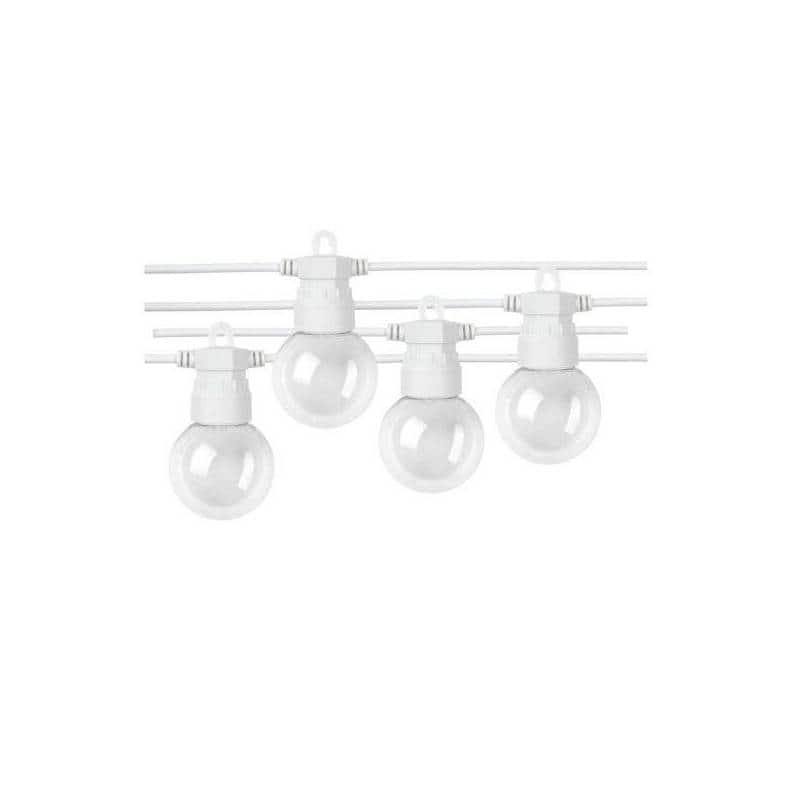 guirlande lumineuse guinguette extérieur LED blanche 10m 20 ampoules blanc chaud IP65 