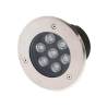 Spot led encastrable sol extérieur 7W rond en aluminium IP65 blanc chaud 2700K 