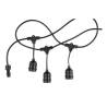 Guirlande guinguette suspendue 5M 10 culots connectable câble noir 