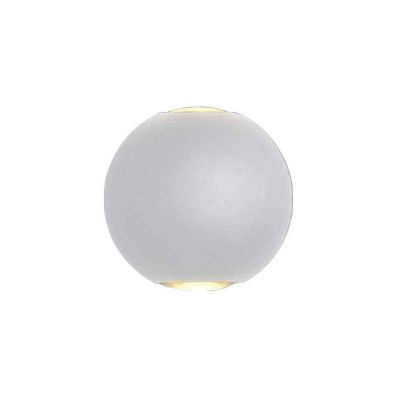 Applique extérieure murale LED boule grise Blanc chaud IP54 6W professionnelle 