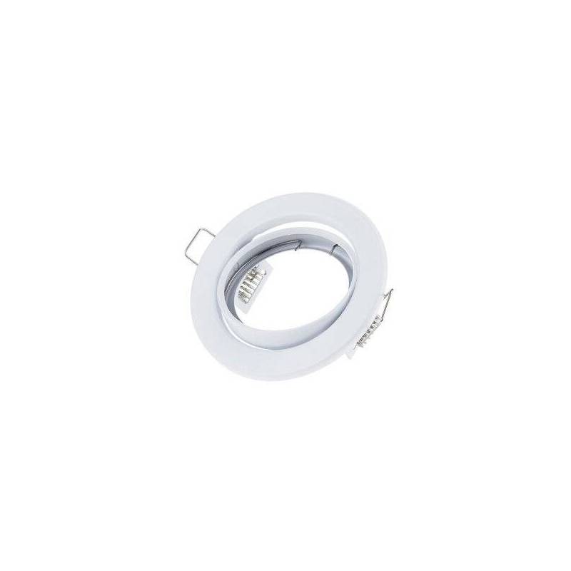 Support spot encastrable et orientable rond blanc 82mm ajustable 