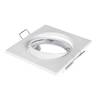 Support spot encastrable plafond carré blanc orientable 82X82mm GU10 GU5.3 MR16 