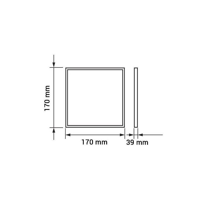 Spot en saillie led rond 17x 17 cm blanc chaud 2800K 12 W professionnel 