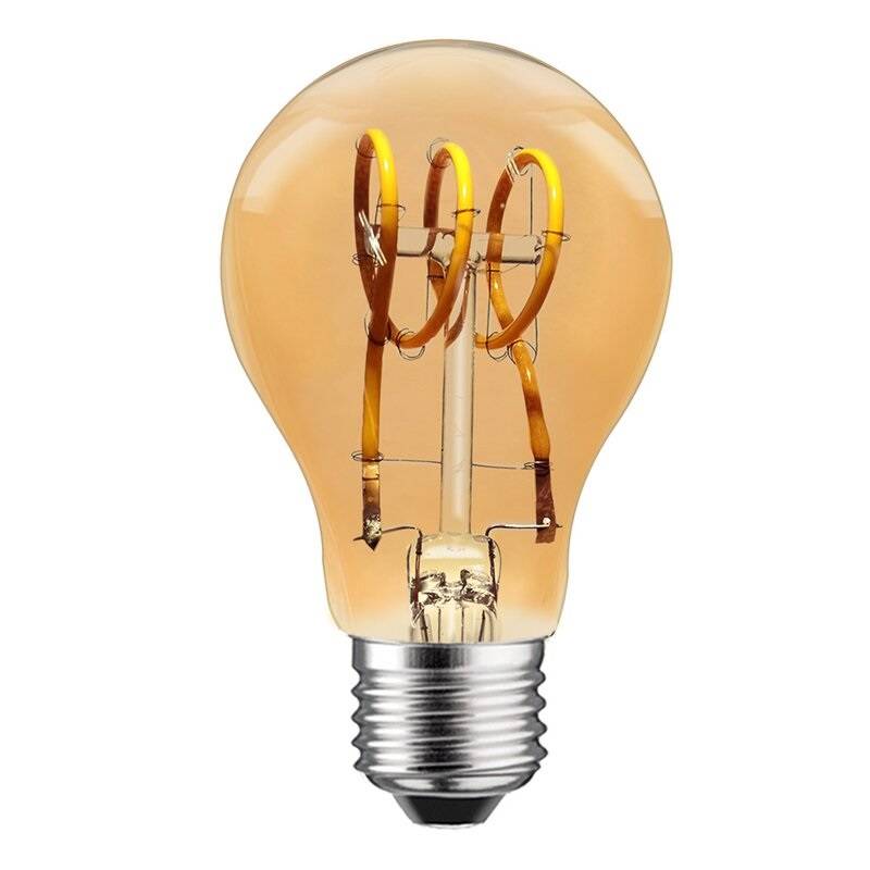 Ampoule guinguette vintage dimmable 3W ambrée filament spiral en verre