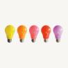 Lot de 5 ampoules guinguette plastique incassable coloré A60 LED haute luminosité 2,5W E27