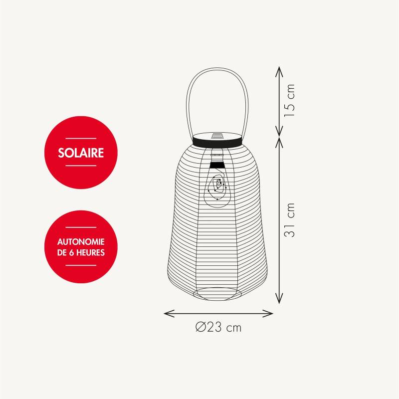 Lanterne solaire HAUSSMAN fil acier ampoule fil microLED blanc chaud