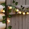 Guirlande lumineuse Solaire 5m 50 boules LED blanc chaud 8 modes