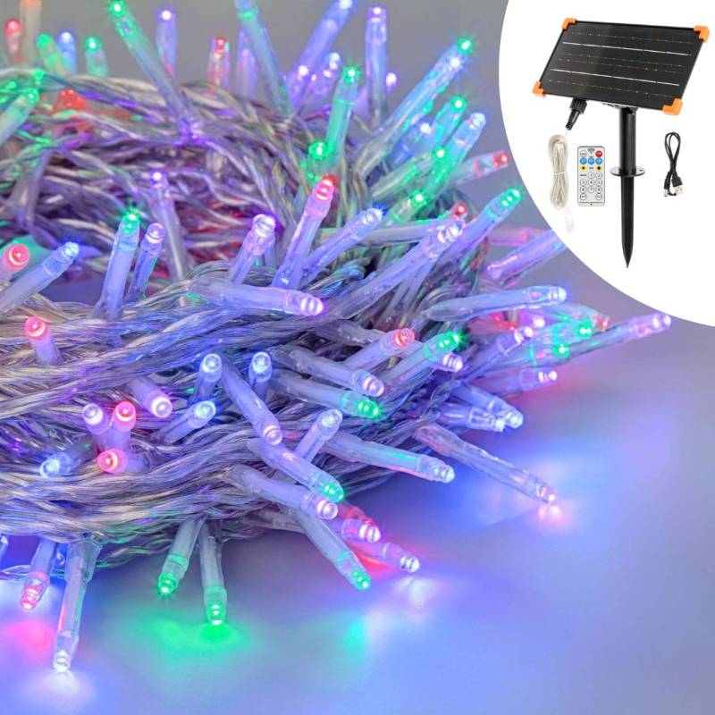 Guirlande lumineuse solaire 20M 200 LED multicolore câble transparent SMART Connect Lotti