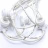 Guirlande Guinguette cable blanc 10m 20 douilles E27 connectable professionnelle