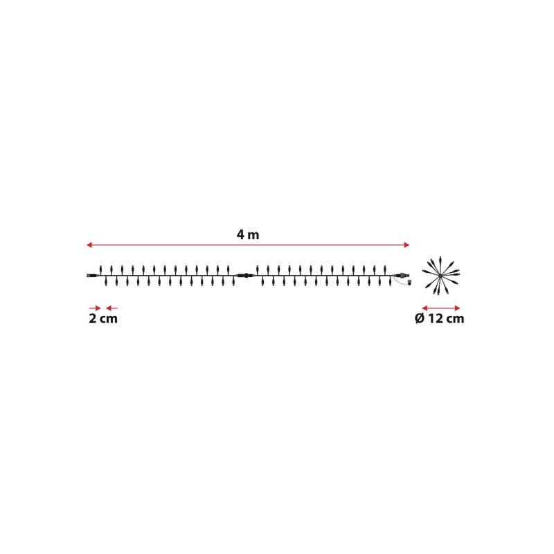 Guirlande lumineuse Boa 12cm IP67 4M 200 MaxiLED blanc chaud fixe câble vert 230V professionnel