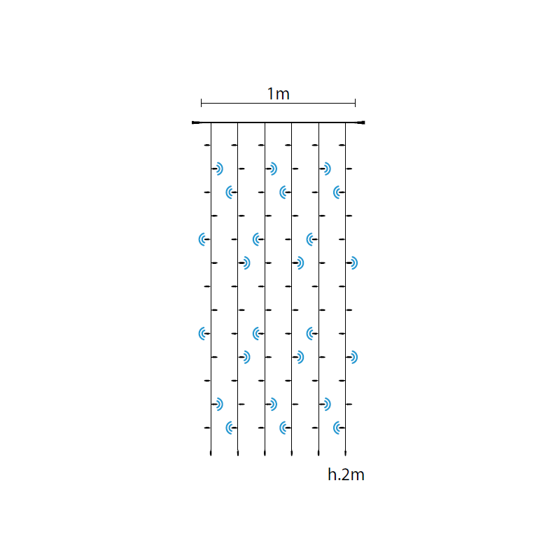 Rideau lumineux Scintillant H2m x L1m 84 MaxiLED blanc chaud Multiflash prolongeable 24V professionnel extérieur