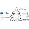 Sapin de noël lumineux 1.5M 600 LED blanc chaud tube néon extérieur professionnel