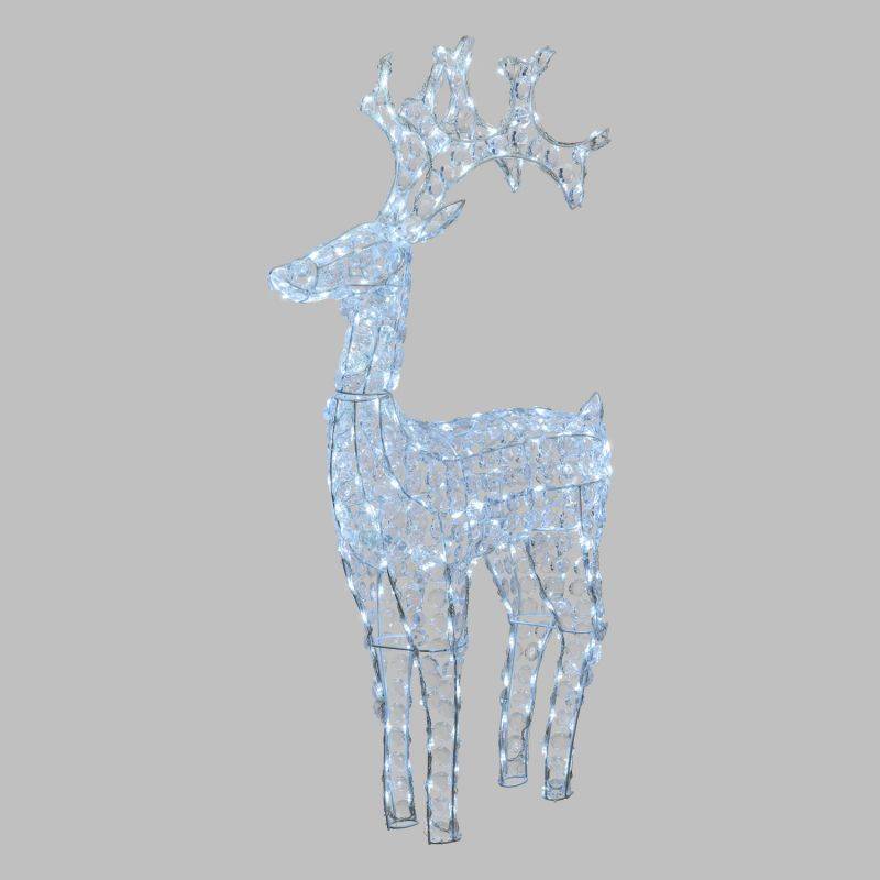 Renne lumineux de Noël cristaux acryliques H1.2M 250 LED blanc froid extérieur professionnel