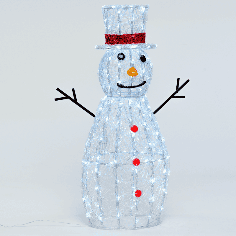 Bonhomme de neige lumineux 3D H90cm 180 LED blanc froid 8 jeux lumières IP44 SMART Connect Lotti 31V