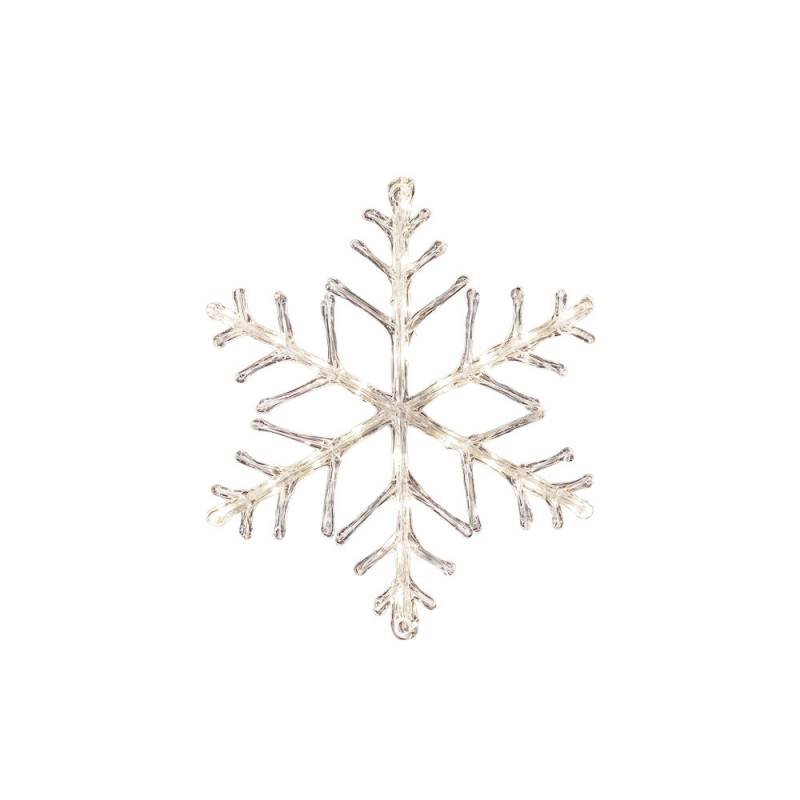 Flocon lumineux 2D 6 branches 40cm 24 LED blanc chaud acrylique 24V