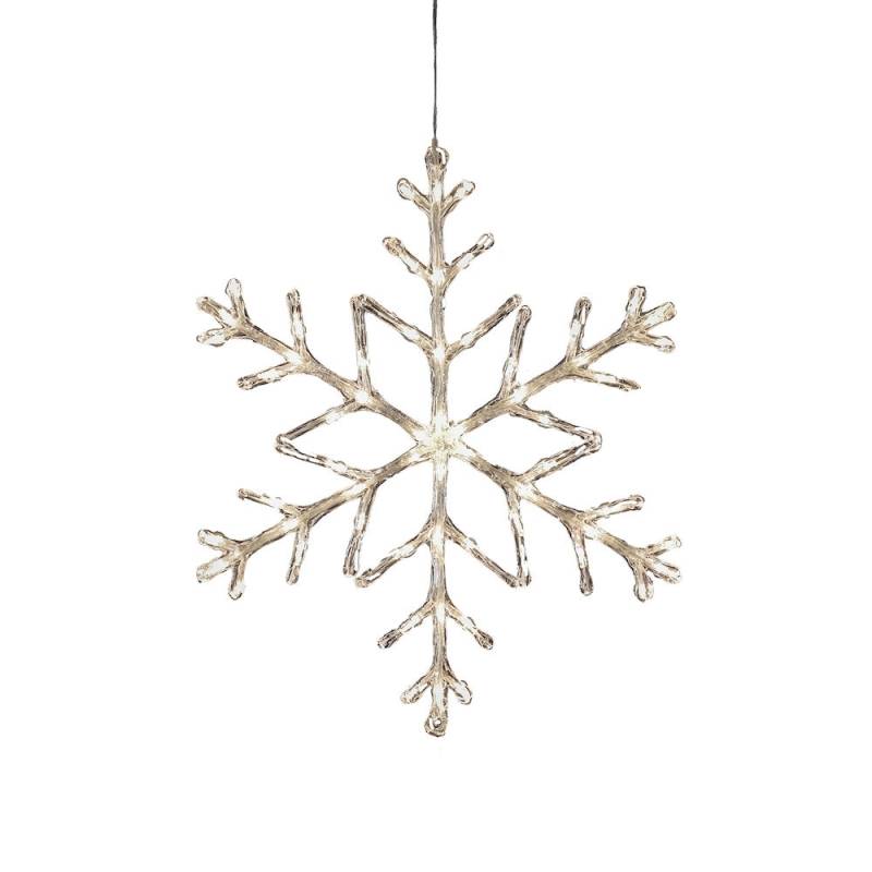 Flocon de neige lumineux 2D 60cm 60 LED blanc chaud acrylique 24V