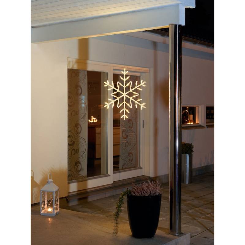 Flocon de neige lumineux 2D 60cm 60 LED blanc chaud acrylique 24V