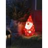 Père Noël lumineux 3D nain de jardin acrylique blanc rouge H38cm LED