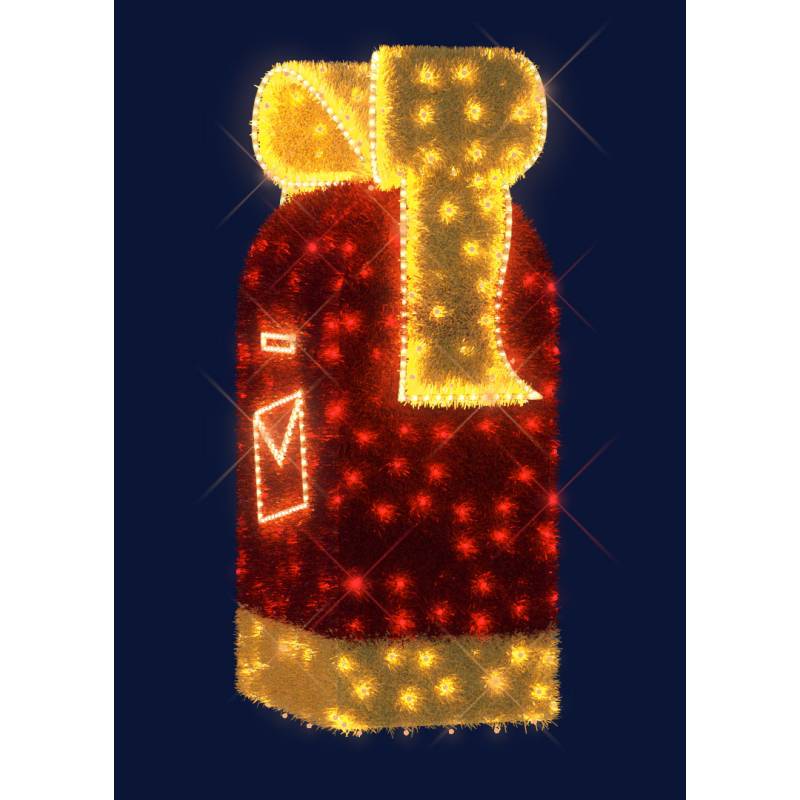 Décor géant lumineux 3D Boite aux lettres Santa cadeaux rouge et jaune H1,5m LED blanc froid scintillant 24V