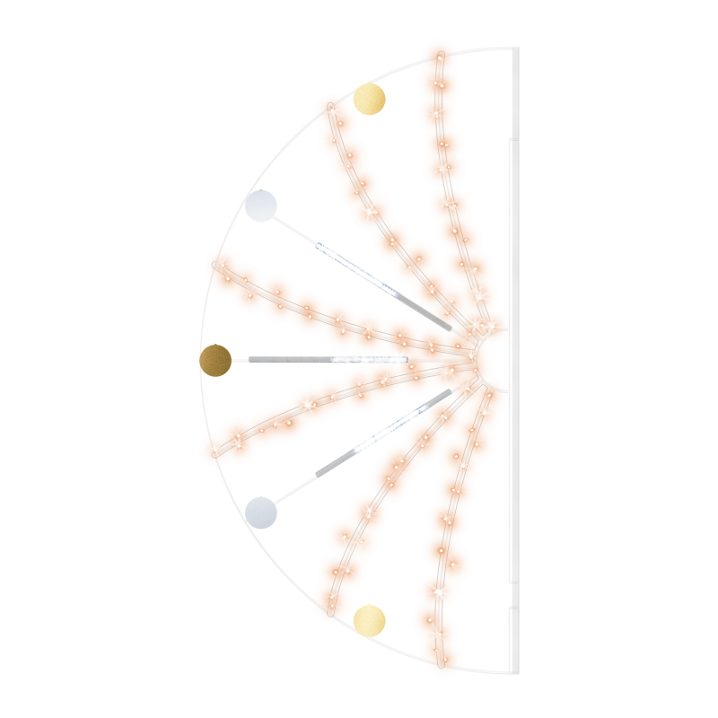 Candelabre lumineux 2D Millésime H2m LED blanc chaud et blanc froid scintillantes et filantes 230V