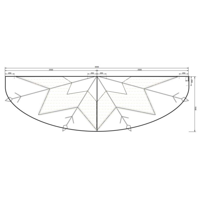 Traversée lumineuse 2D Neige glacée demi flocon blanc LED blanc chaud et froid scintillantes 230V