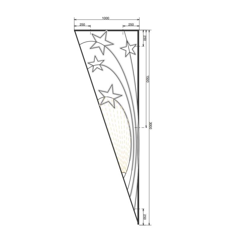 Candelabre lumineux 2D Brassée d'étoiles filantes L3m LED blanc chaud scintillantes et filantes 230V