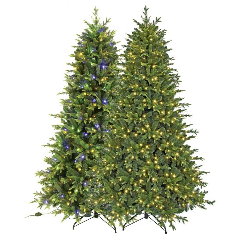 Sapin lumineux vert 2,1m 470 LED blanc chaud et multicolore 8 animations IP44