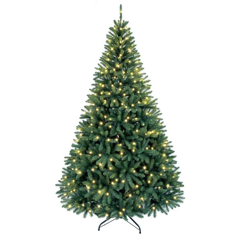 Sapin lumineux vert 500 led blanc chaud IP44 extérieur 2,4M professionnel