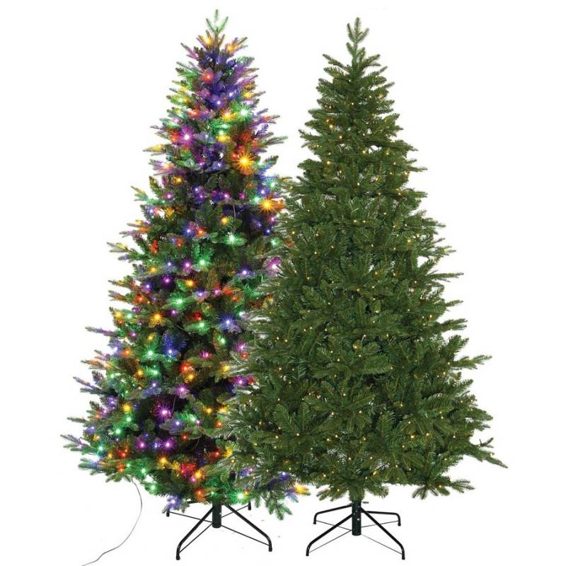 Sapin lumineux 1,8M 450 led blanc chaud et multicolore 8 animations IP44